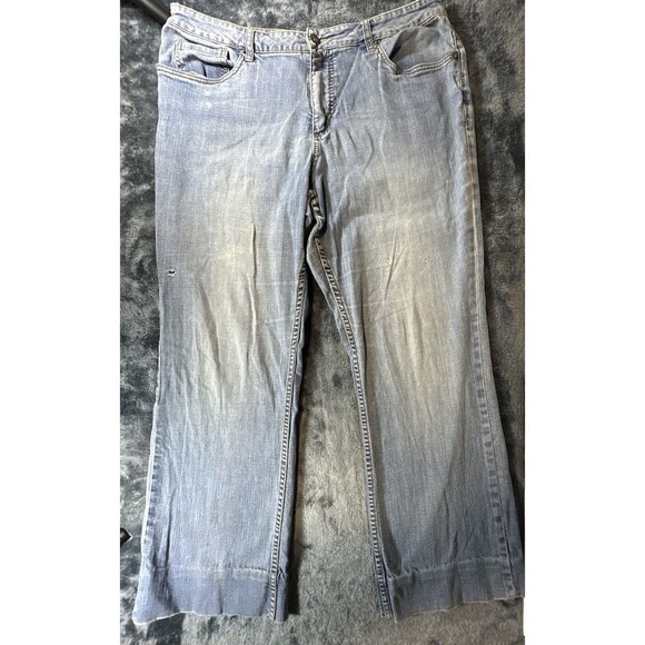 Coldwater Creek button fly raw hem crop jean Size 16 - Picture 1 of 13
